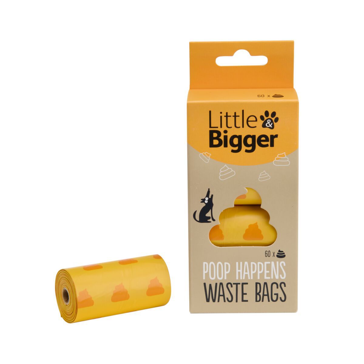 Little&Bigger Poop Happens Bajspåsar Orange 60-pack
